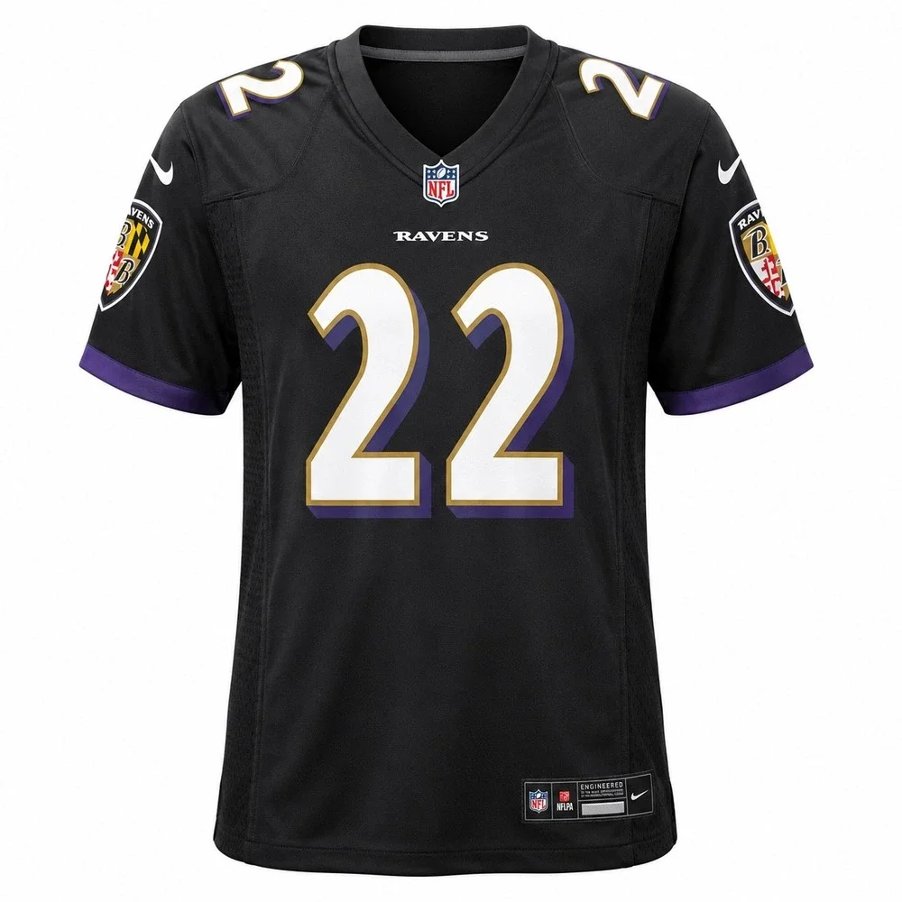 Nike Baltimore Ravens Derrick Henry 22 Kids Youth Jersey L 14/16 Black NFL New